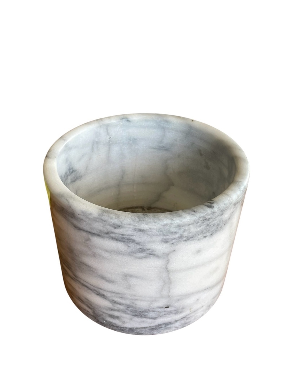 Marble Plant Pot White Grey